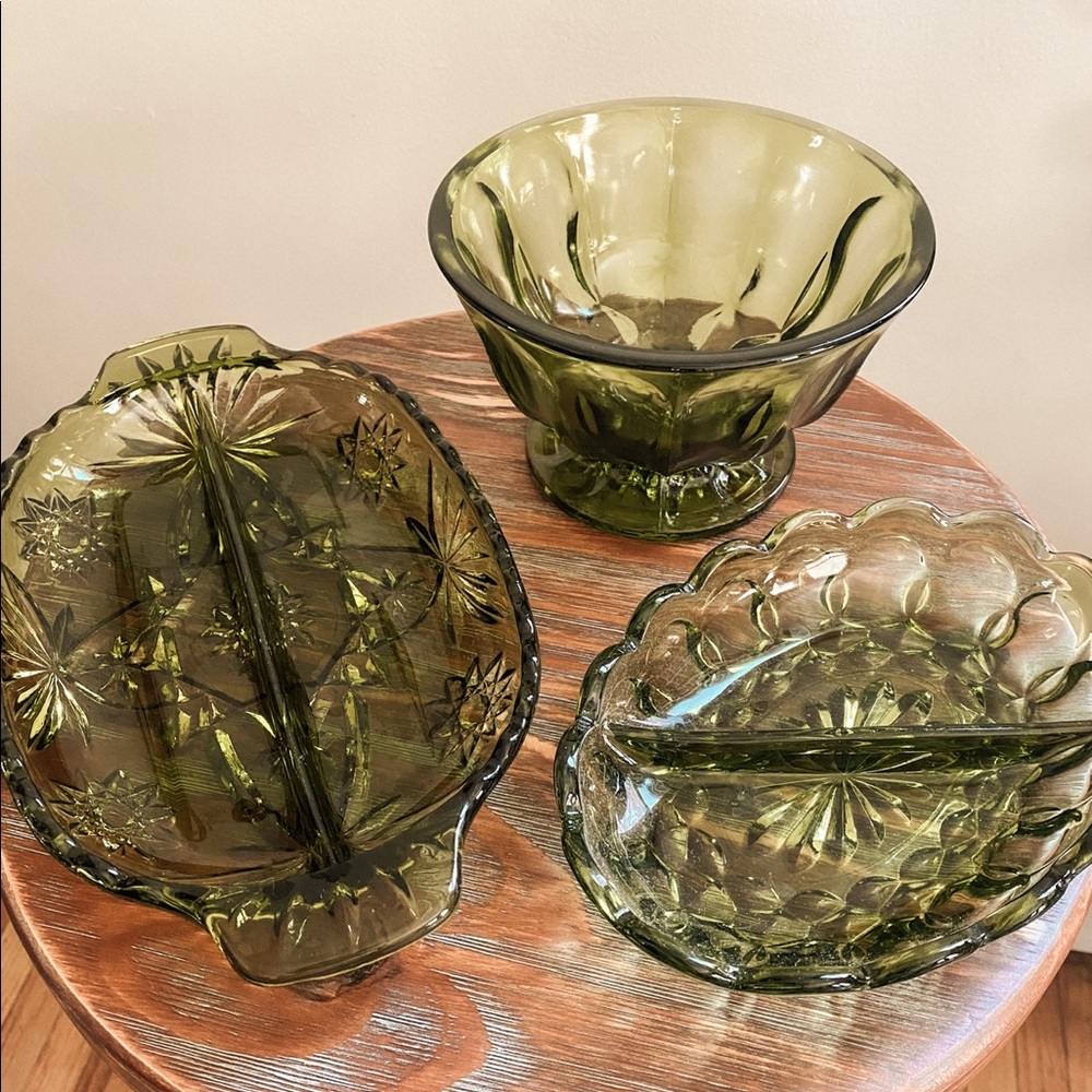 MCM Green Glass Bowl